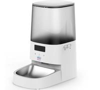 ZOOPIZ Distributeur Automatique Croquettes 5L - Distributeur Croquettes Chat & Chien avec Bol INOX Incliné - Gamelle Connectée Chat et Distributeur Croquettes Automatique