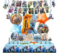 Zootopia - décoration de fête d'anniversaire, ballons Judy Nick pour enfants, fournitures d'événements, arrière-plan de ballons en aluminium, bannière de vaisselle jetable Serviettes - 20 pièces