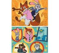 Zootopie 2 - puzzle enfant 2 x 48 pieces retour a zootropolis pour judy et nick - animaux policiers - set nouveaute + carte