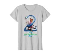 Zootopie Poster T-Shirt, Femme, Argent, 3XL