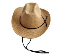 ZOOWMRALK Chapeau de Soleil, Chapeau Paille, Plage, nœud Papillon, Bord Rugueux, Dessus Plat for Femmes, Vacances d'été, Style Japonais hawaïen(Denim Khaki)
