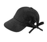 ZOOWMRALK Chapeaux de Soleil, Chapeau Paille, Plage, Seau Mode Printemps été Casquettes pêche Virsor nœud arrière pêcheur Dame Sport(Black)