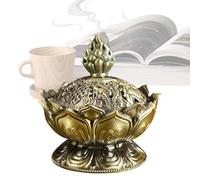 ZOOWMRALK Poêle d'aromathérapie, brûleur d'encens, Porte-encens for cônes-Petit, Base de Statue, Purification l'air, décor esthétique(Bronze Coloured)