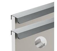 ZOOWMRALK Poignées invisibles, poignées de meuble allongées, grises, for porte d'armoire de cuisine, tiroir de placard, 2 pièces, en alliage d'aluminium(Length 500mm)