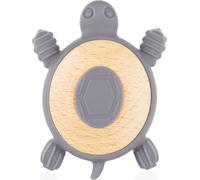 ZOPA Jouet d'éveil en bois en silicone Tortue, gris colombe