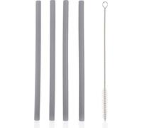ZOPA Paille en silicone 4pcs, gris colombe