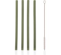 ZOPA Paille en silicone 4pcs, vert forêt