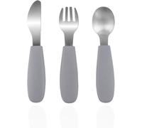Zopa Silicone Children's Cutlery couverts pour enfant 6 m+ Dove Grey 3 pcs