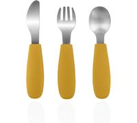 Zopa Silicone Children's Cutlery couverts pour enfant 6 m+ Mustard Yellow 3 pcs