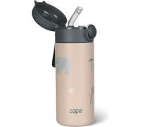 ZOPA Thermos à liquide avec paille et support en silicone 350 ml, Safari