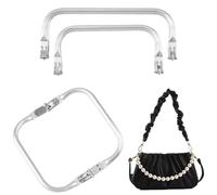ZOPJUMA 3 Pièces Cadres de sac à main en aluminium de avec fermoir à baiser - Cadre tubulaire interne de forme carrée assemblé pour sac à main(3 tailles)