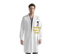 Zopmopae Blouse de laboratoire brodée personnalisée pour hommes, blouse blanche de nom personnalisé, tenue de médecin de blouse blanche monogrammée à manches longues pour hommes femmes