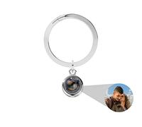 Zopmopae Porte-clés rond personnalisé avec projection de photo Je t'aime 100 langues Porte-clés avec image à l'intérieur pour femmes, filles, épouse, maman