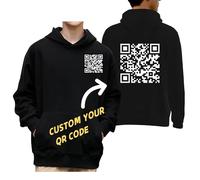 Zopmopae Sweat à Capuche QR Code Personnalisé, Sweat-Shirt QR Code Personnalisé, Ajouter N’Importe Quel Lien, Photo, Texte, Sweat à Capuche Unisexe Funny Fu QR Code pour Hommes