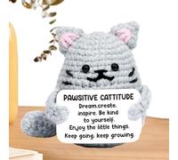 Zopoee Animaux au Crochet à Messages Positifs | Le Chat au Crochet Positif,Jouet pour Chat Tissé Main Cadeau Déco d'Intérieur pour Amies Femme