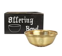 Zopoee Bol Rituel - Bol en Laiton à Triple Lune | Cérémoniel Offrande Eau 9cm | Pour Encens Méditation Yoga Studio Rituel Purification Pratique Mindfulness