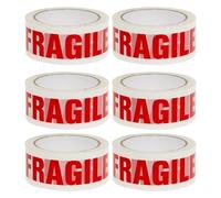 ZOPPER Lot de 6 rouleaux de ruban adhésif d'emballage fragile de 66 m x 48 mm | 45 microns de ruban adhésif d'emballage fragile avec transparence et sécurité, solution pour déménagement, colis et