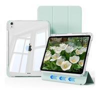 ZOPSGYU Étui amovible pour iPad Air 11" M4/M3/M2 Air 5/4e génération, vert | ZOPSGYU Étui amovible pour iPad Air 11" M4/M3/M2 Gen 5/4, dos transparent, fonction veille/réveil, vert