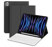 ZOPSGYU Étui clavier en TPU pour iPad Pro 11" 4e/3e/2ème génération (2022, 2021, 2020) avec porte-crayon, clavier Bluetooth amovible blanc, léger et portable, coque en TPU pour iPad Pro 11", noir