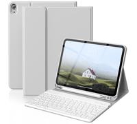 ZOPSGYU Étui clavier pour iPad Air 11" M4 2026/M3 2025/M2 2024, Air 5e/4e génération 10,9" avec porte-crayon, étui folio antichoc avec clavier Bluetooth magnétique amovible, gris