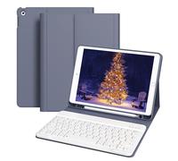 ZOPSGYU Étui de clavier pour iPad 9 génération 10,2" et 8ème génération et 7ème génération, matériau TPU avec porte-stylo, disposition QWERTZ, clavier Bluetooth magnétique amovible, pour veille/réveil