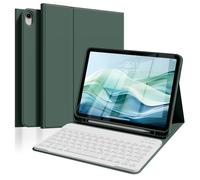 ZOPSGYU Étui de clavier pour iPad Air 11 (M3 2025/M2 2024), iPad Air 5 4 (2022/2020) 10,9", avec porte-stylo, clavier Bluetooth magnétique, disposition QWERTZ, veille/réveil automatique, vert nuit