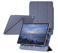 ZOPSGYU Étui pour iPad Air 11" M3 (2025)/M2 (2024) 7e/6e génération, coque avec support pour iPad Air 5e/4e génération 2022/2020 11", fonction veille/réveil automatique, violet gris