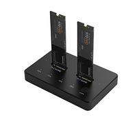Zoravson Adaptateur de boîtier SSD M.2 NVME Double, USB 3.1 Gen 2 10Gbps, Adaptateurs et boîtiers pour Disque Dur Externe en Aluminium pour 2230 2242 2260 2280 pour système Win/OSX/Linux