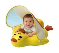 ZoraYorce Canard Gonflable pour Enfants, Flotteur Piscine avec auvent et Queue Anti-Renversement, siège Baignoire, Jouet Aquatique pour bébé, Plage, extérieur (Jaune L)