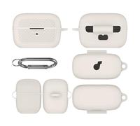 ZoraYorce Coque de protection en silicone avec mousqueton pour Anker Soundcore C50i (beige)