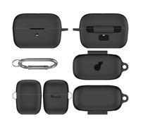 ZoraYorce Étui de protection en silicone avec mousqueton pour Anker Soundcore C50i (noir)