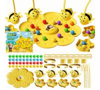 ZoraYorce Jeu de ramassage des haricots magnétique, bandeau réglable | Défi de table pour 2 ou 4 joueurs avec bac à pollen et aimants fixés pour les réunions à domicile