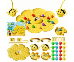 ZoraYorce Jeu de ramassage des haricots magnétique, bandeau réglable | Défi de table pour 2 ou 4 joueurs avec bac à pollen et aimants fixés pour les réunions à domicile