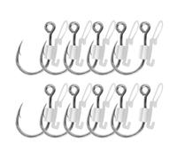ZoraYorce Lot de 10 crochets de fixation lumineux en acier carbone pour crevettes poissons-chats, perches, hameçons de pêche
