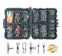 ZoraYorce Lot de 140 boutons-pression pivotants à roulement à billes, connecteurs à triple pivot, kit d'accessoires de pêche pour la pêche en mer, la pêche sur rocher et le matériel de pêche