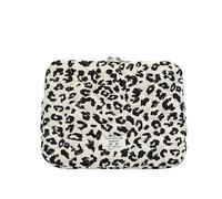 ZoraYorce Puffy Housse pour ordinateur portable de 11", 13", 15", en velours côtelé, motif léopard mignon, compatible avec Mac-Book Air/Pro Retina - Avec motif nœud pour femme et fille