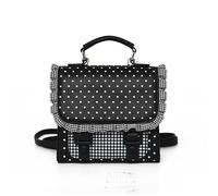 ZoraYorce Sac fourre-tout Cambridge à pois - Carreaux - Patchwork - Volants - Sac à bandoulière élégant pour femme, voyage, travail, Noir , 14.96x3.94x11.81Zoll