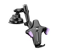ZoraYorce Support de téléphone de voiture à ventouse avec bras réglable et rotation à 360 degrés, support de téléphone portable pour tableau de bord et pare-brise (violet)