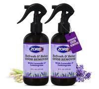 Zorbx Refresh & Relax Lot de 2 vaporisateurs anti-odeurs avec lavande et citronnelle - Absorbeur d'odeurs pour la maison, les vêtements, la cuisine, la chambre, les tissus, les meubles, les voitures
