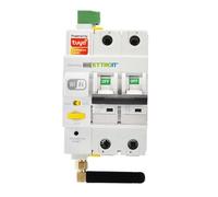 ZOREI Interrupteur magnétique intelligent WIFI, 2P 230 V 30 mA 6 000 A, appli TUYA, occupe 3 modules DIN, antenne WiFi incluse (2P 16 A 30 mA 6 kA)