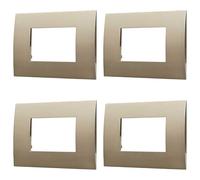 ZOREI Lot de 4 plaques compatibles avec Vimar Arkè, plaque plastique carrée série Venus (3 places/modules, bronze) (VA83301X4)