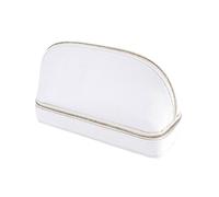 ZORESCOLEO Boîte à bijoux double couche pour maquillage, collier, boucles d'oreilles, boîte de rangement pour femme, trousse de maquillage, trousse de toilette, blanc, as the pic show