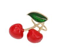 ZORESCOLEO Broche en forme de sapin de Noël avec strass colorés - Motif cerises - Fait à la main - Pour femmes et hommes, as the pic show, Métal