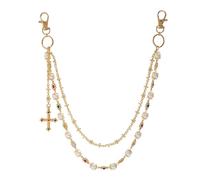 ZORESCOLEO Chaîne de pantalon moderne avec pendentif imitation perles pour ajouter une touche d'élégance à votre fête, as the pic show, Alliage