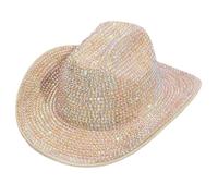 ZORESCOLEO Chapeau Fedoras étincelant orné de cristaux lourds pour enterrement de vie de jeune fille Fedoras Mariée pour acteur Actrice Tendance Noir