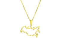 ZORESCOLEO Collier avec pendentif creux russe en acier inoxydable robuste - Décoration pour femme et homme - Élégant - Unisexe - Bijoux cadeaux, A, Acier inoxydable