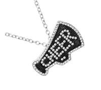 ZORESCOLEO Collier avec pendentif en forme de mégaphone étincelant pour les amateurs de sport et les pom-pom girls, as the pic show, Zinc