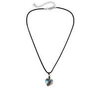 ZORESCOLEO Collier ras du cou avec pendentif en forme de cœur en cristal de verre et cordon en cuir noir pour femme, as the pic show, cordon en cuir cristal