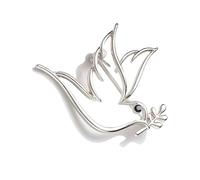 ZORESCOLEO Élégante broche ovale en forme de colombes de paix, design minimaliste creux en alliage, bijoux vintage en alliage pour femmes et hommes, as the pic show, Métal