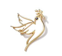 ZORESCOLEO Élégante broche ovale en forme de colombes de paix, design minimaliste creux en alliage, bijoux vintage en alliage pour femmes et hommes, as the pic show, Métal